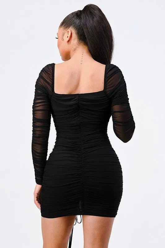 LUSH ULTRA RUCHED FRONT SHIRRING BODYCON DRESS sold by privy product image thumbnail 4