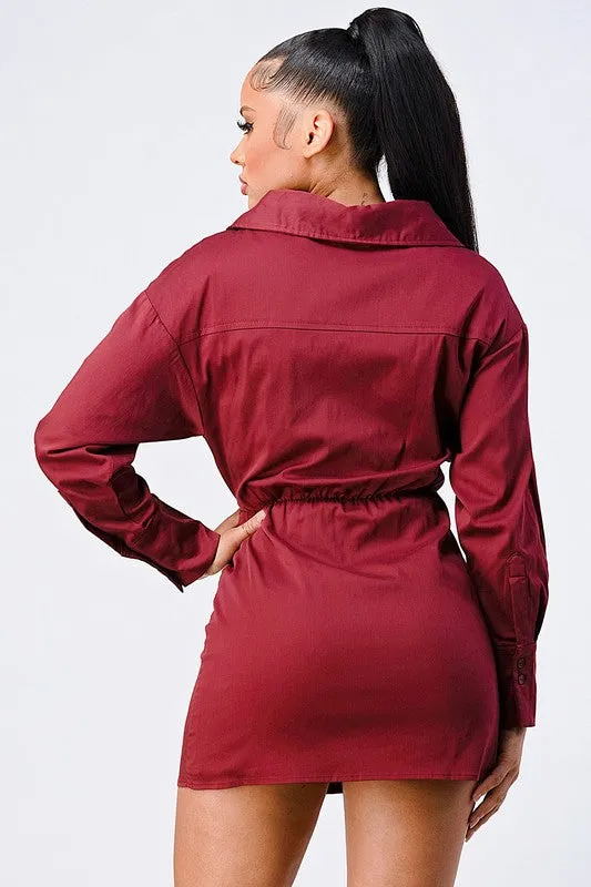 CHIC COLLARED WRAP-TIE LONG SLEEVE ROMPER sold by privy product image thumbnail 3