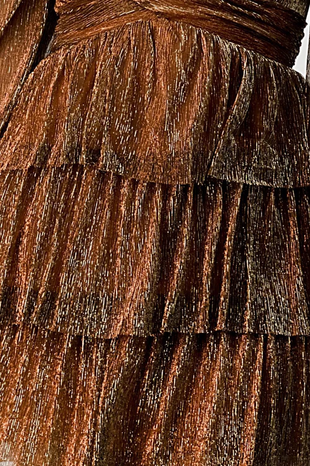 LUX FANTASY GLITTER DEEP V-NECK RUFFLED TIERED MINI DRESS sold by privy product image thumbnail 5