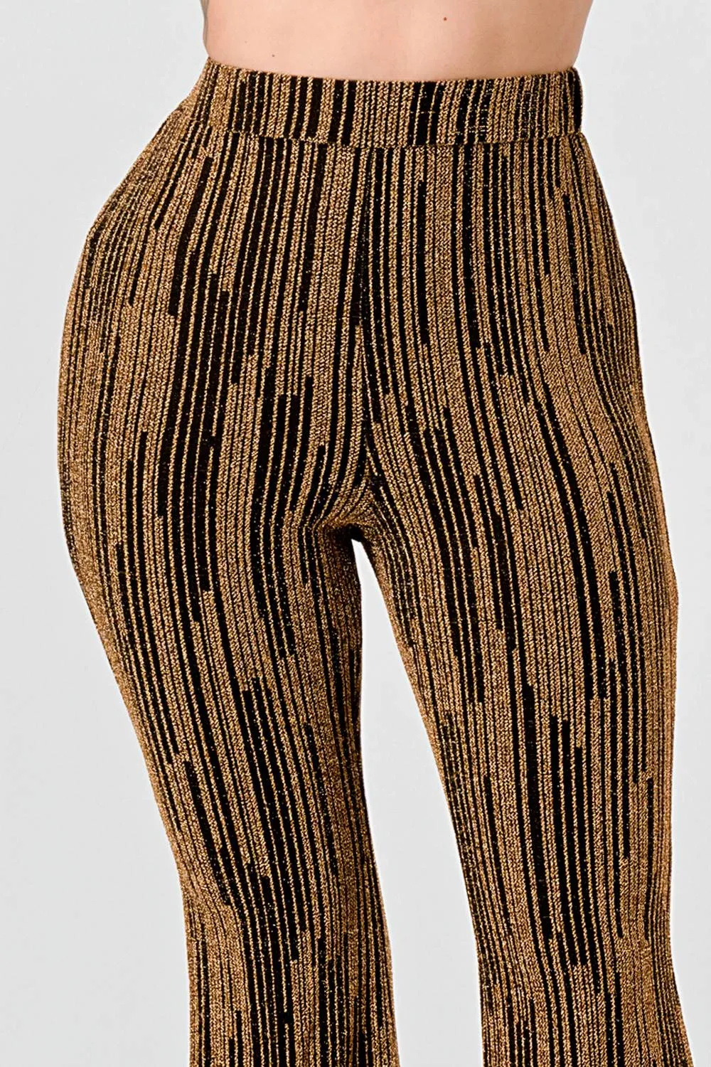 LUXE LUREX STRIPE GLITTER FIT AND FLARE PANTS sold by privy product image thumbnail 5