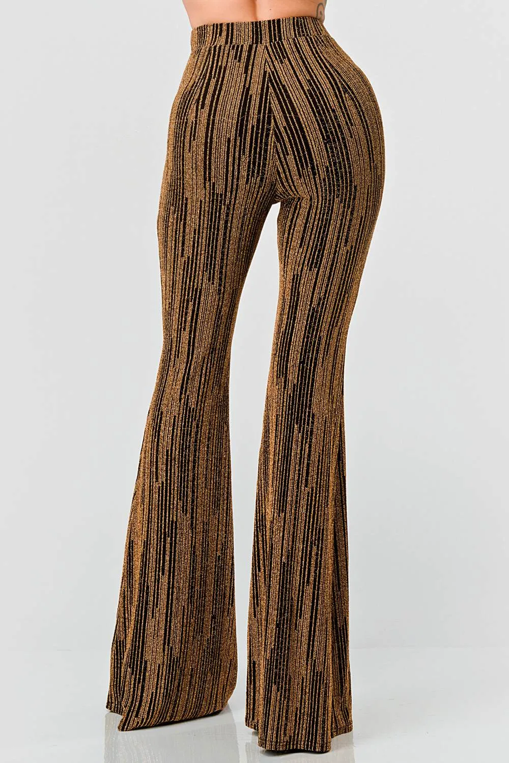 LUXE LUREX STRIPE GLITTER FIT AND FLARE PANTS sold by privy product image thumbnail 3
