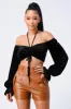 LUXE VELVET RUCHED HALTER NECK OFF SHOULDER TOP sold by privy