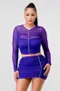 SEXY MESH RHINESTONES RUCHED CROP TOP & SKIRT SETS sold by privy