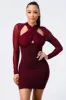 SHEER CROSS NECK CORSET WAIST CREPE MINI DRESS sold by privy