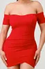 LUXE CREPE OFF SHOULDER CONTRAST WARP MINI DRESS sold by privy