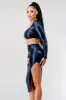 SEQUINS SQUARE NECK CROPPED TOP & SLIT SKIRT SETS sold by privy