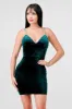 LUXE STRETCH VELVET RHINESTONE TRIM MINI DRESS sold by privy