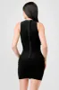 LUXE RHINESTONES MESH HALTER BODYCON MINI DRESS sold by privy