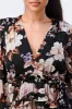 FLORAL SMOCKED CHIFFON V-NECK RUFFLED DRESS sold by privy