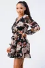 FLORAL SMOCKED CHIFFON V-NECK RUFFLED DRESS sold by privy