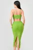 LUXE STRETCH SATIN BUSTIER RUCHED MESH MIDI DRESS sold by privy
