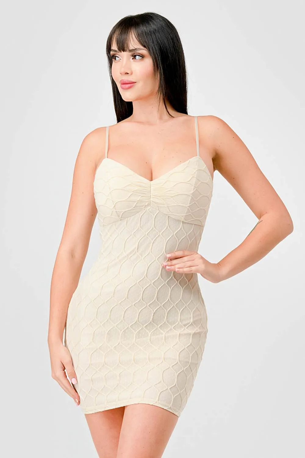 LUXE TEXTURE SWEETHEART SLEEVELESS TANK MINI DRESS sold by privy