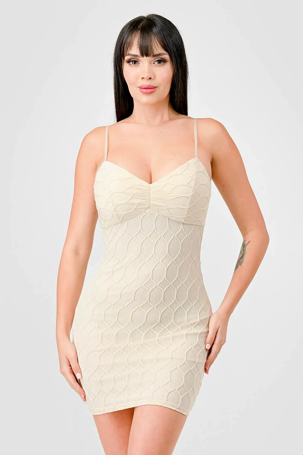 LUXE TEXTURE SWEETHEART SLEEVELESS TANK MINI DRESS sold by privy product image thumbnail 2
