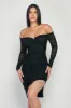 MESH OFF SHOULDER SWEETHEART RUCHED MINI DRESS sold by privy