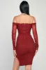 MESH OFF SHOULDER SWEETHEART RUCHED MINI DRESS sold by privy