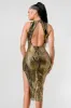LUXE SEQUINS EXPOSED BACK SIDE SLIT MIDI DRESS sold by privy