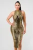 LUXE SEQUINS EXPOSED BACK SIDE SLIT MIDI DRESS sold by privy