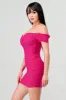 MESH OFF THE SHOULDER SHEER BODICE MINI DRESS sold by privy