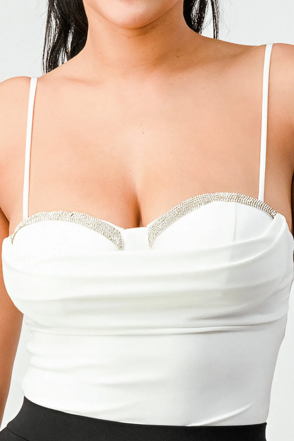 LUX TECHNO CREPE RHINESTONES SWEETHEART BODYSUIT sold by privy product image thumbnail 5