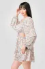 PD75998N-W / FLORAL SWEETHEART RUFFLED PEASANT MINI DRESS sold by privy