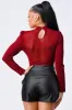 SEXY SHEER MESH PUFF SLEEVE LONG SLEEVE BODYSUIT sold by privy