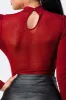 SEXY SHEER MESH PUFF SLEEVE LONG SLEEVE BODYSUIT sold by privy