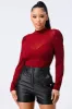 SEXY SHEER MESH PUFF SLEEVE LONG SLEEVE BODYSUIT sold by privy