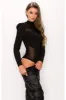SEXY SHEER MESH PUFF SLEEVE LONG SLEEVE BODYSUIT sold by privy