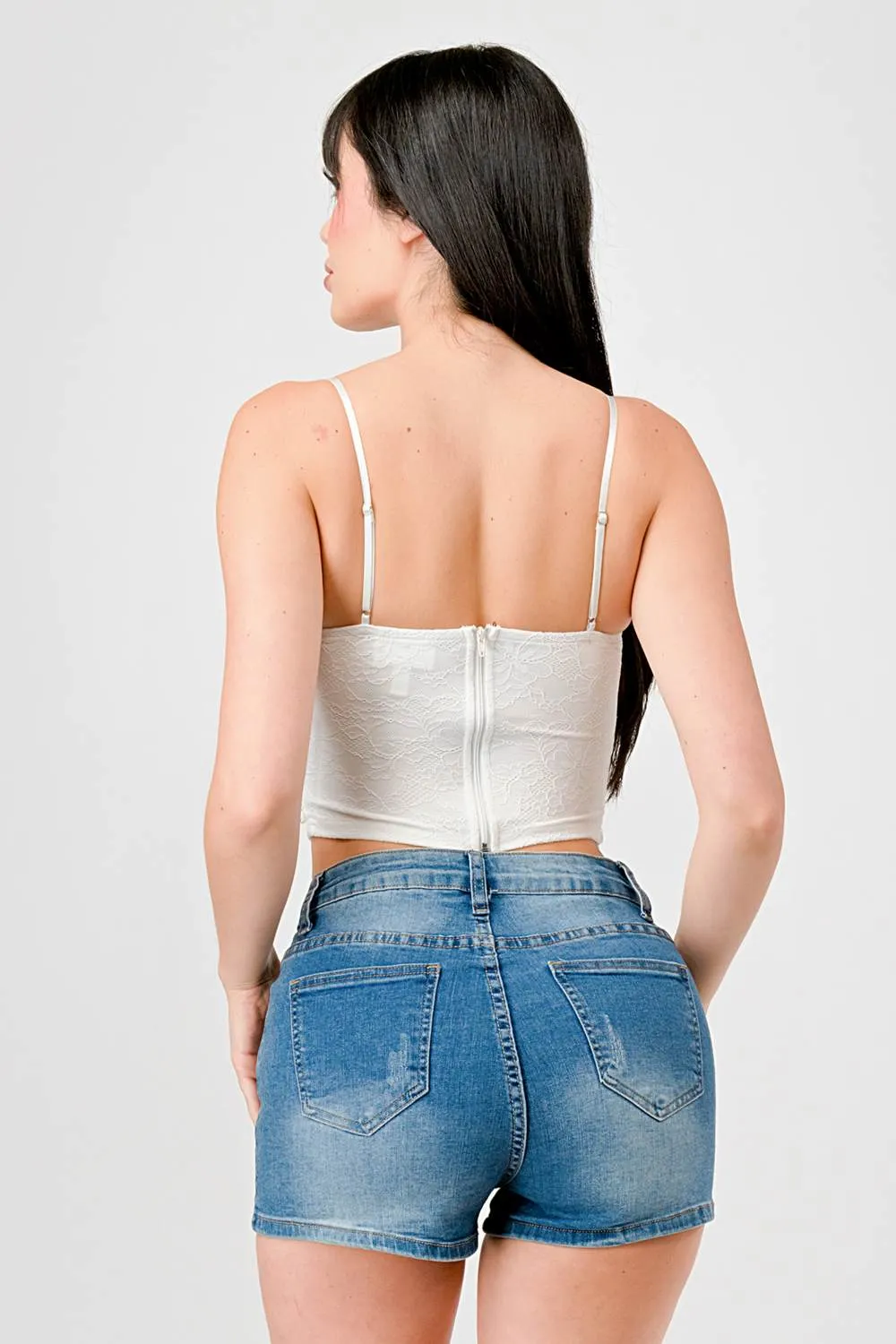 LUXE PEARL MESH SWEETHEART CAMI BUSTIER CROP TOP sold by privy product image thumbnail 3