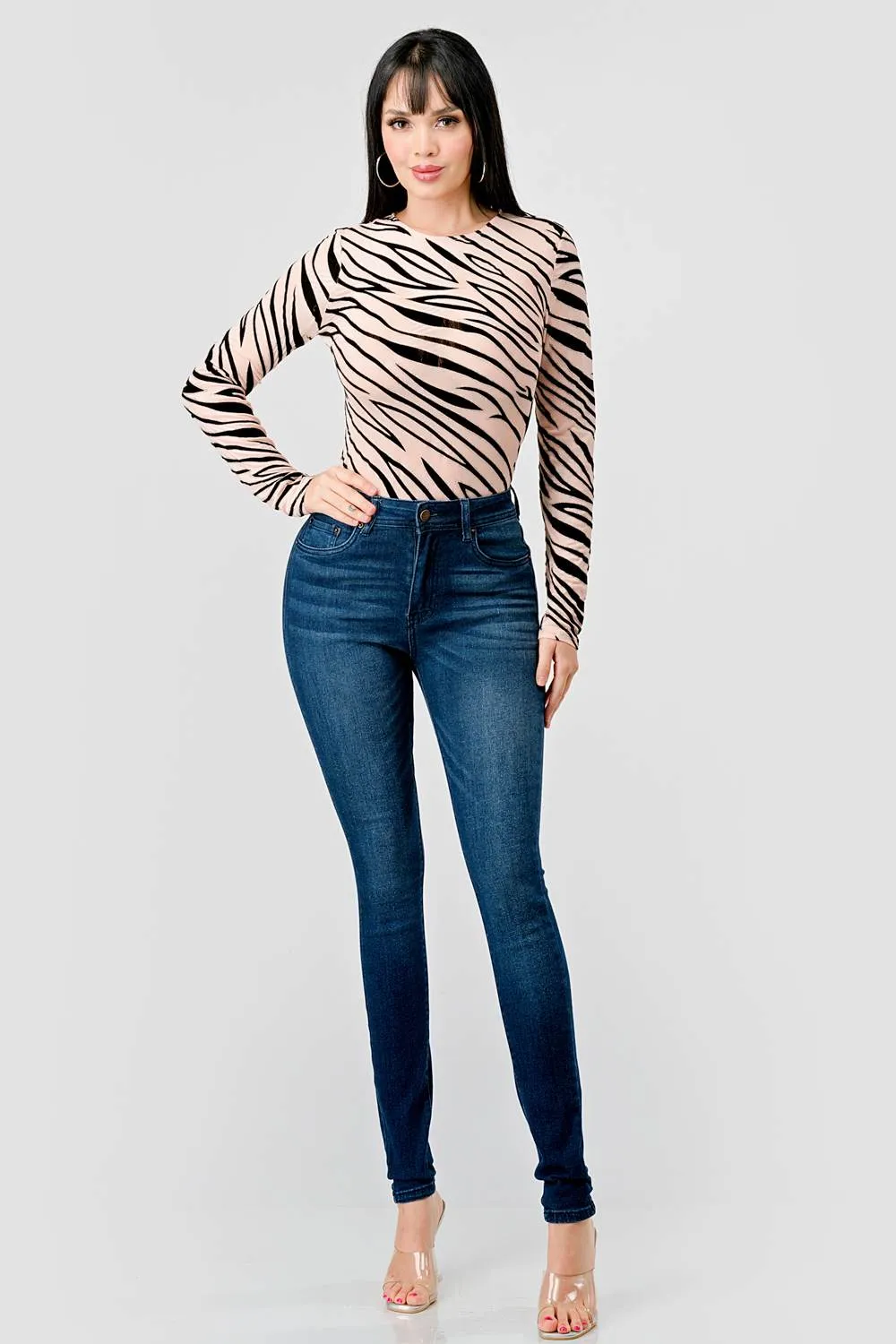 SEXY ZEBRA GLITTER MESH VELVET FLOCKING BODYSUIT sold by privy product image thumbnail 5