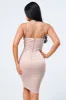 LUX SATIN V-WIRED SWEETHEART BODYCON DRESS sold by privy
