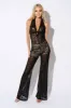 SEXY SEE-THRU STRETCH  LACE HALTERNECK JUMPSUIT sold by privy