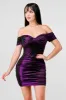 SHINY METALLIC SWEETHEART OFF SHOULDER MINI DRESS sold by privy