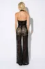 SEXY SEE-THRU STRETCH  LACE HALTERNECK JUMPSUIT sold by privy