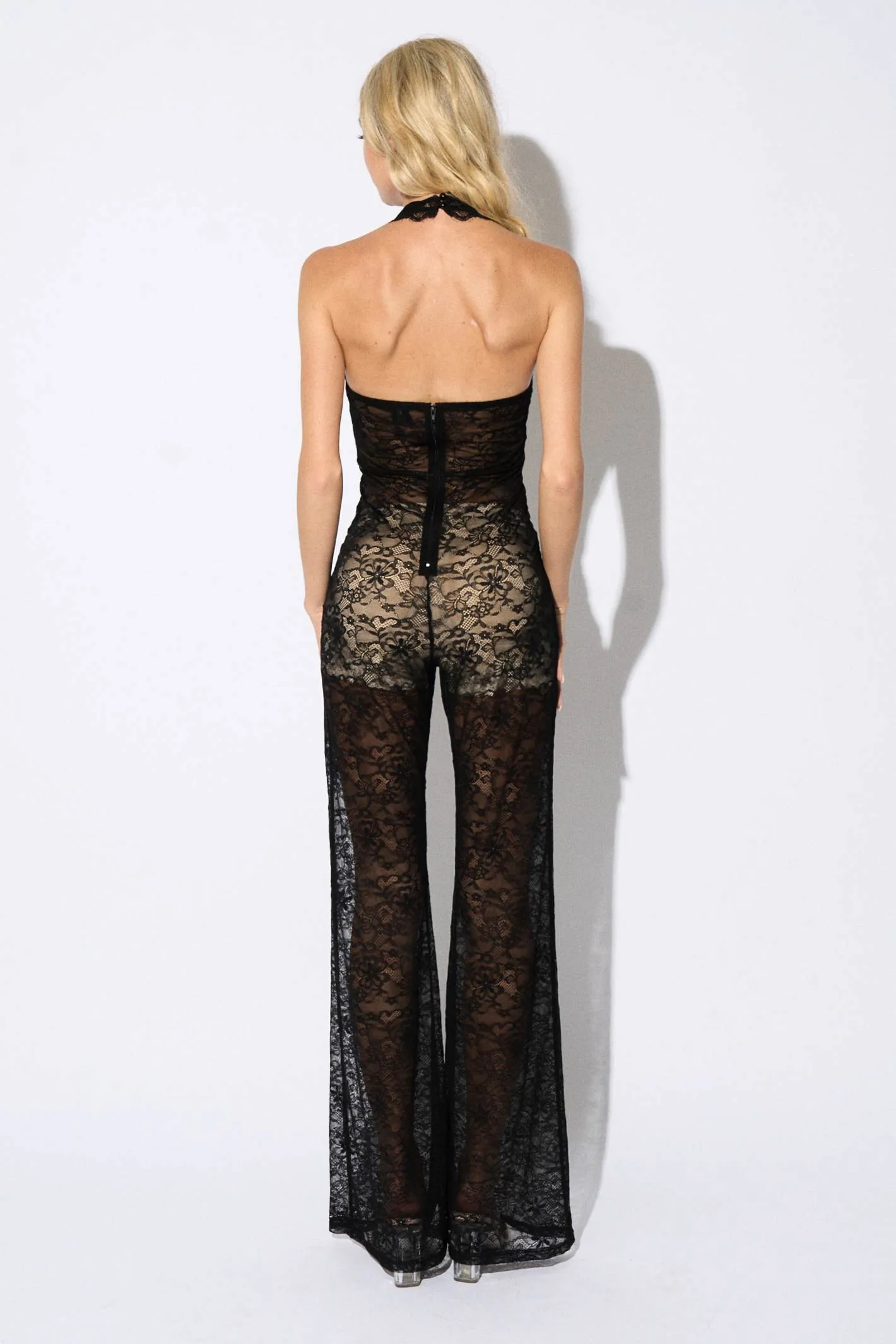 SEXY SEE-THRU STRETCH LACE HALTERNECK JUMPSUIT sold by privy product image thumbnail 4