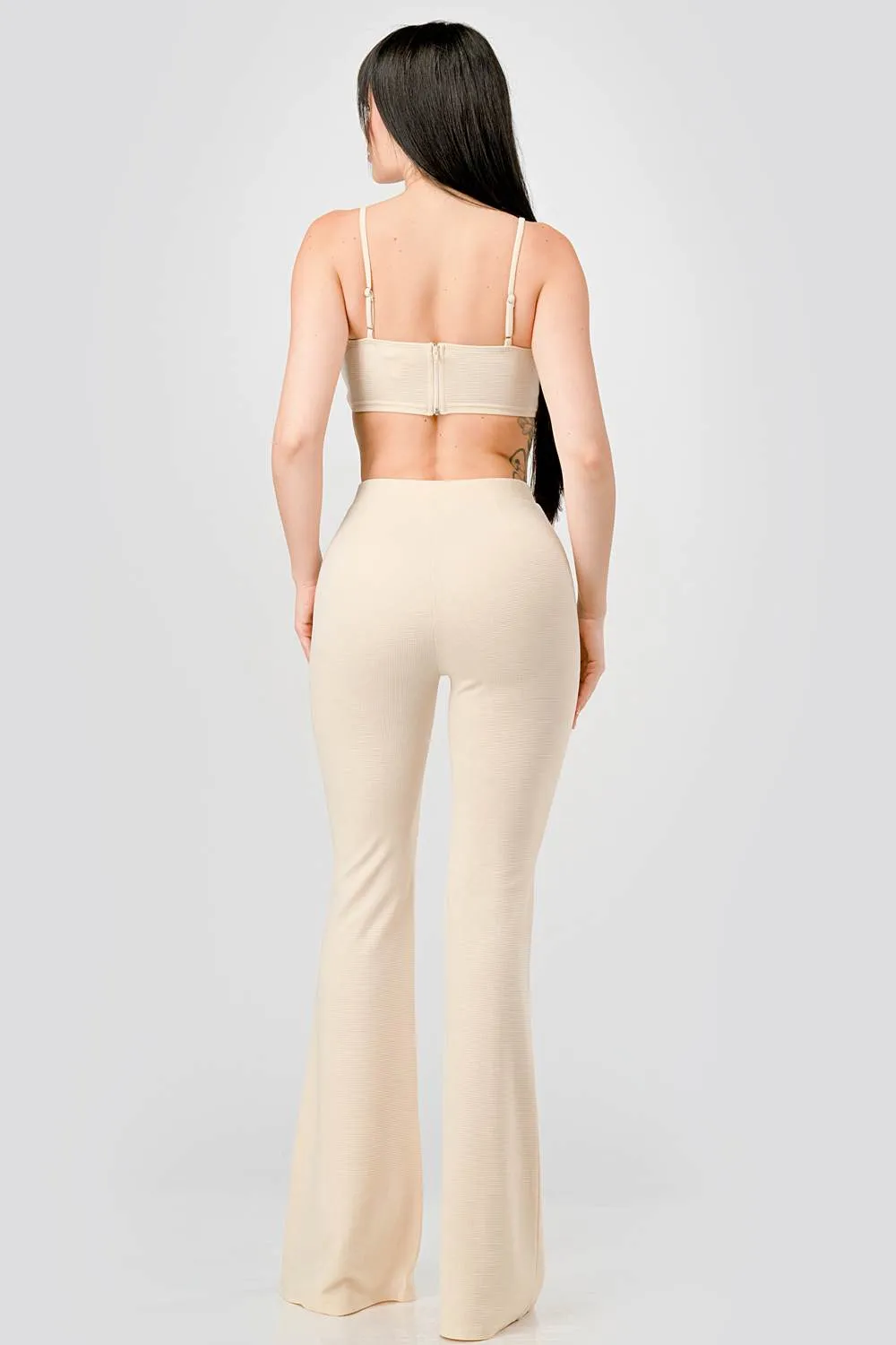 SEXY TEXTURED KNIT BUCKLE BRALETTE & PANTS SET sold by privy product image thumbnail 3