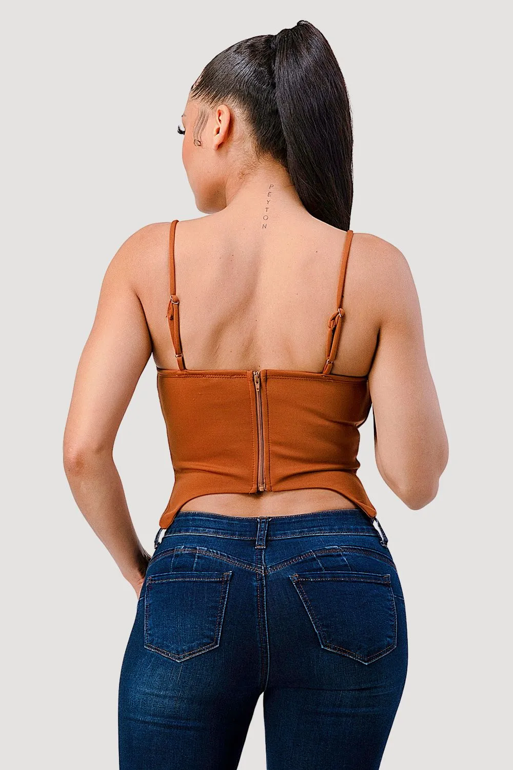 LUXE RIBBED SWEETHEART CONTRAST BUSTIER CAMI TOP sold by privy product image thumbnail 4