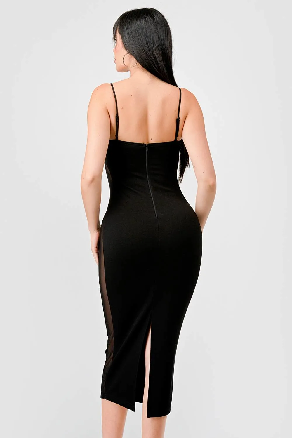 LUXE SWEETHEART SEE-THRU CONTRAST MIDI DRESS sold by privy product image thumbnail 3