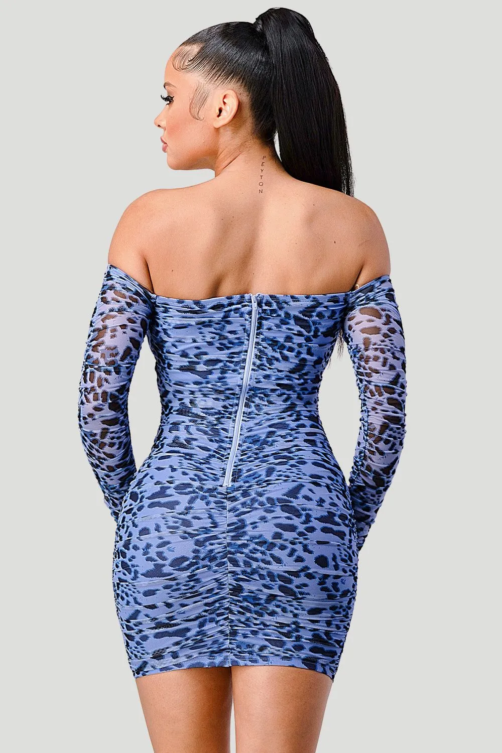 PD71557N-W / SEXY LEOPARD OFF SHOULDER CUT-OUT BODYCON DRESS sold by privy product image thumbnail 4