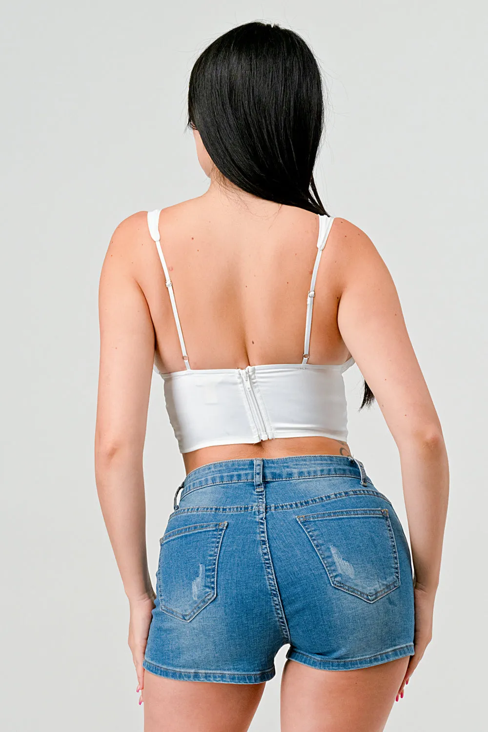 SEXY MATTE SATIN PLUNGE CORSET BUSTIER TOP sold by privy product image thumbnail 3