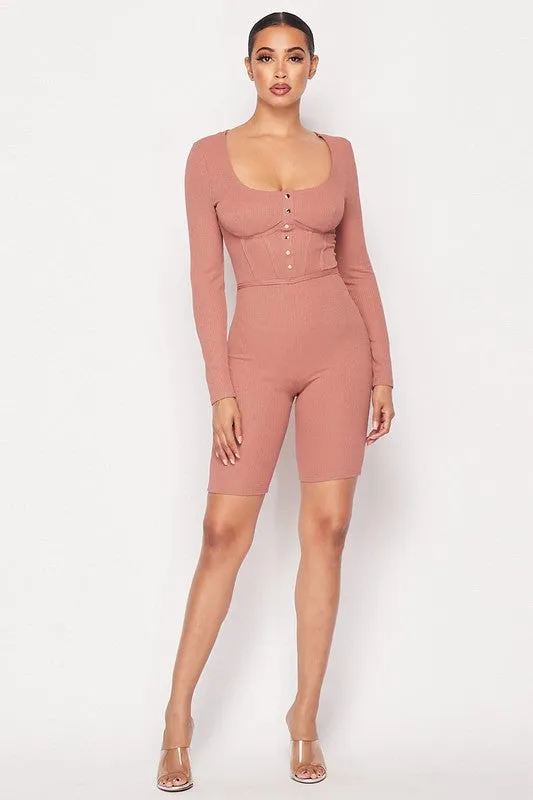 ROUND NECK RIB DETAIL ROMPER sold by privy product image thumbnail 3