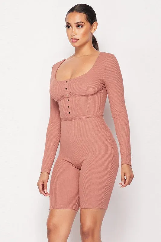 ROUND NECK RIB DETAIL ROMPER sold by privy product image thumbnail 4