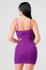 MESH EMBELLISHED SIDE CUTOUT BODYCON MINI DRESS sold by privy