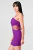 MESH EMBELLISHED SIDE CUTOUT BODYCON MINI DRESS sold by privy