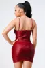 LUX COATING STRETCH  PU SWEETHEART BODYCON MINI DRESS sold by privy