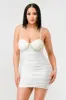LUXE PEARL SWEETHEART SLEEVELESS RUCHED MINI DRESS sold by privy