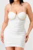 LUXE PEARL SWEETHEART SLEEVELESS RUCHED MINI DRESS sold by privy