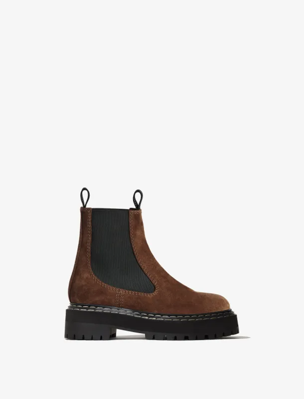 Lug Sole Platform Chelsea Boots in Suede sold by Proenza Schouler
