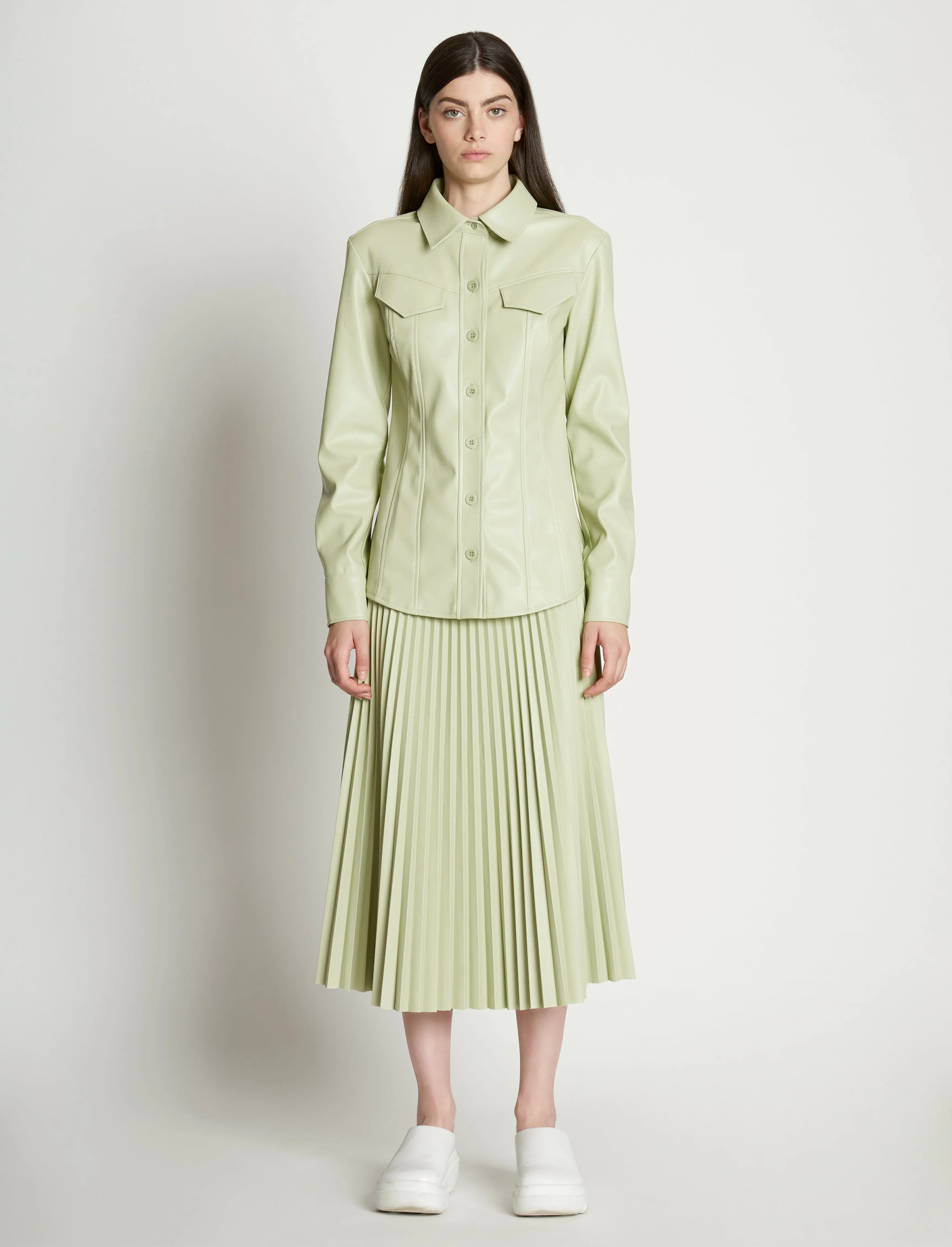 Faux Leather Tapered Shirt sold by Proenza Schouler product image thumbnail 3