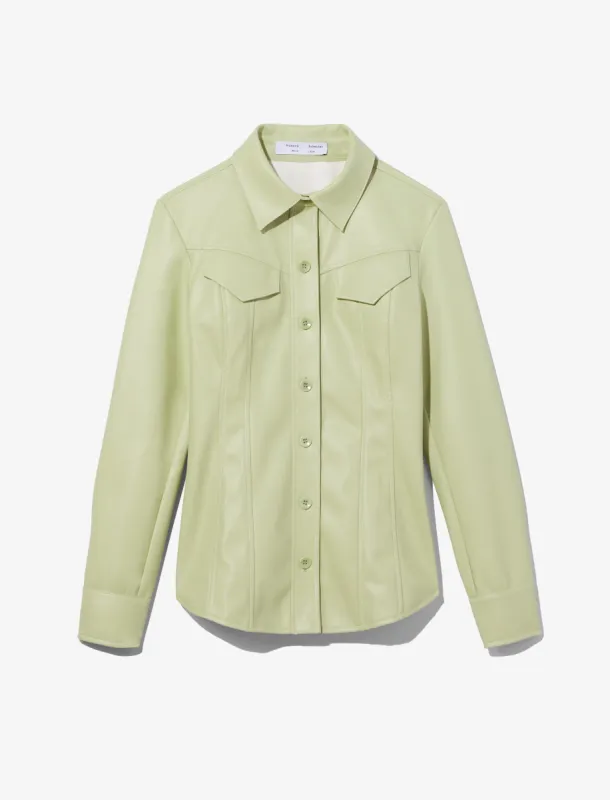 Faux Leather Tapered Shirt sold by Proenza Schouler